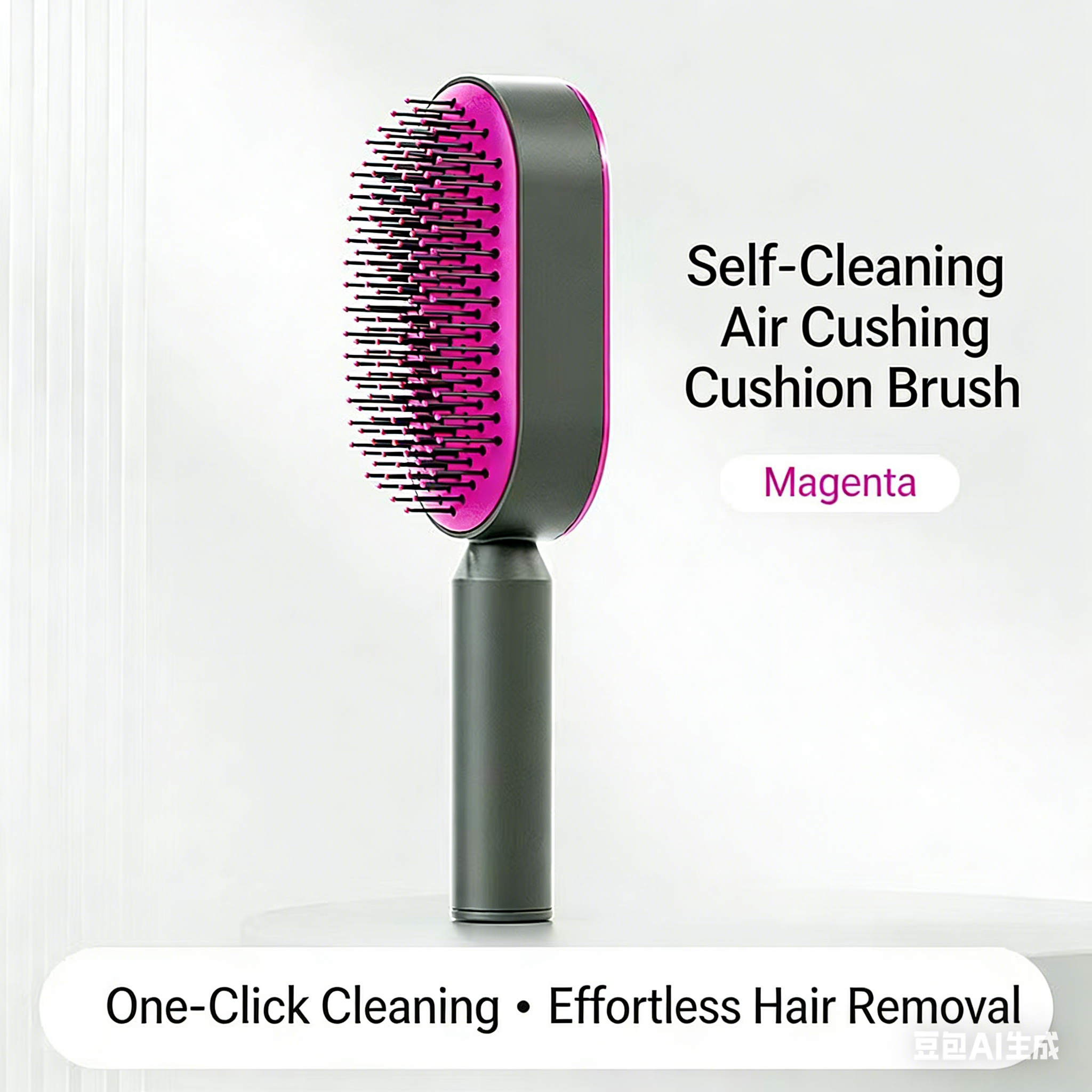 Self-Cleaning Hairbrush - One-Click Clean with Scalp Massage