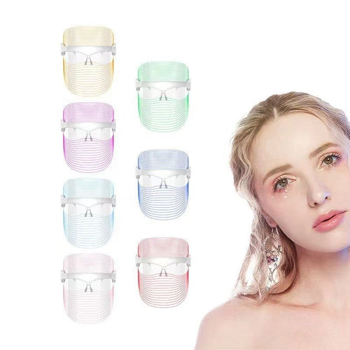 LED face mask 7 colors light therapy beauty