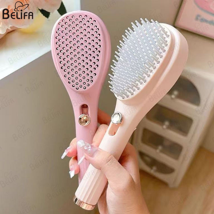 Self-cleaning hairbrush one-click clean