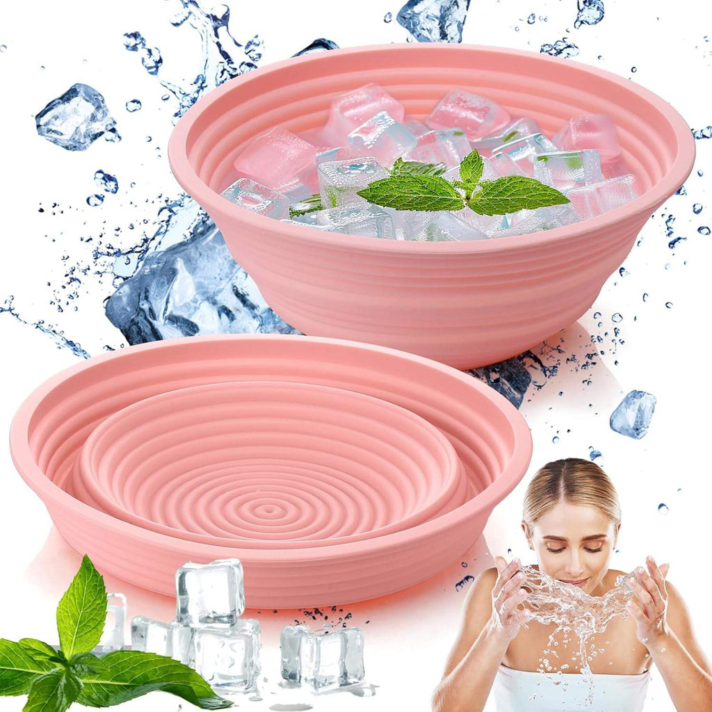 Portable collapsible facial ice bowl